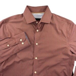 Egara Modern Fit Stretch Dress‎ Shirt Non Iron Patterned Button Up Small